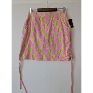 Crown and Ivy Pink Seahorse Print Drawstring Skort Size XS Resort Beach New